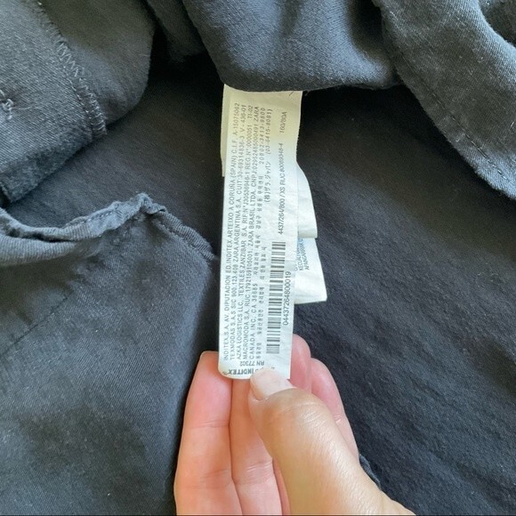 ZARA Black Combination Long Sleeve Lace TrimMini Dress XS Button Front V Neck - Picture 7 of 7